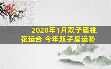 2020年1月双子座桃花运合 今年双子座运势